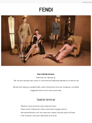 Fendi USA - Thank you for signing up