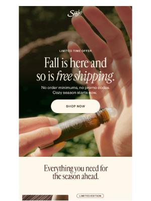 Saje Natural Wellness - Fall free shipping is here