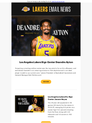 Los Angeles Lakers - Lakers Officially Sign Ayton, Hayes, LaRavia, and Thiero