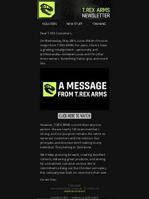 T.REX ARMS - A Message from T.REX ARMS