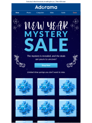 Adorama - Unlock the Mystery Sale – Your Exclusive Deal Awaits!