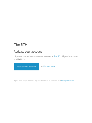 The 5TH - Customer account activation
