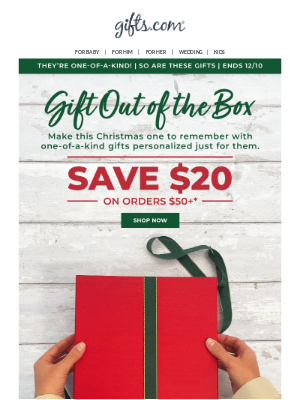 gifts - Save $20 + Wrap Up Holiday Magic.