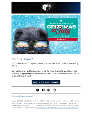 Memphis Grizzlies - New Prizes EVERY DAY During Grizzmas 🎁
