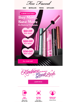 Too Faced Cosmetics - Last Call for Labor Day Deals!