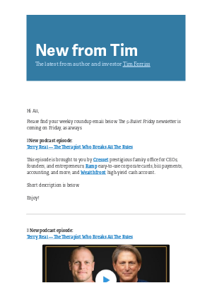 Tim Ferriss - New from Tim — 