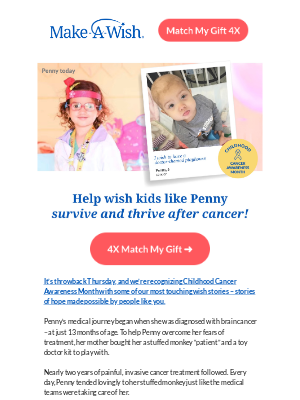 Make-A-Wish America - Penny got her wish – help grant 4X more now!