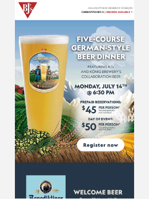 BJs Restaurants - Taste a Delicious Co-HOPeration at Our German Beer Dinner!