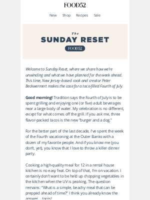 Food52 - Not your average Fourth of July menu.