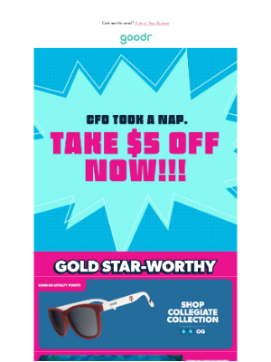 RUN goodr - You can still take $5 OFF ANY PAIR!