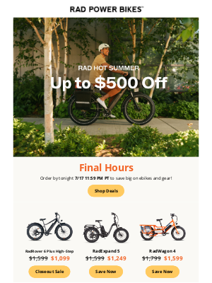 Rad Power Bikes - Final Hours ⏳ Rad Summer Sale