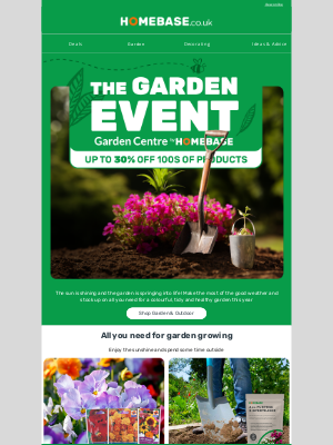 Homebase (United Kingdom) - Our garden event has landed 🌻