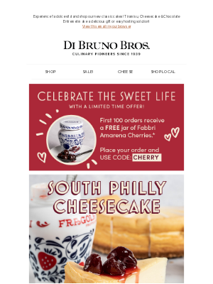 Di Bruno Bros. - FREE Amarena Cherries with First 100 Cake Orders!