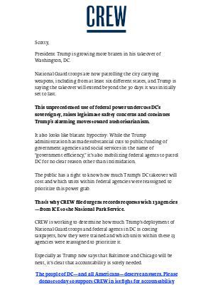 Crew - Trump’s continuing to move toward authoritarianism