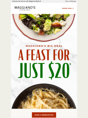 Maggiano's Little Italy - It’s time to dig in to two courses for just $20