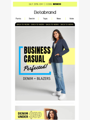 Betabrand - Your Casual Uniform = Denim + Blazer ✔️