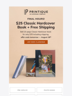 Printique by Adorama - $25 Classic Hardcover Book + Free Shipping — Sale Ends Tomorrow!
