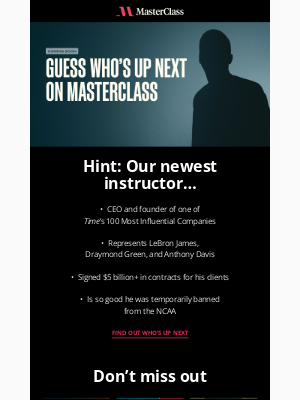MasterClass - Coming Soon: Negotiate like the NBA’s No. 1 dealmaker