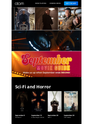 Atom Tickets - Check out our September movie guide!