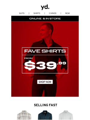 Yd(Australia) - Your Fave Shirts from $39.99