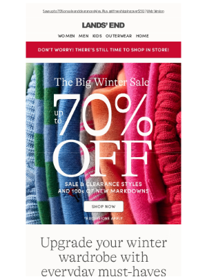 Lands' End - Big ﻿Winter Sale = time to fill your cart!