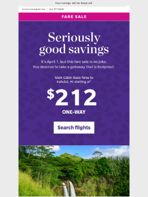 Hawaiian Airlines - This fare sale is no joke