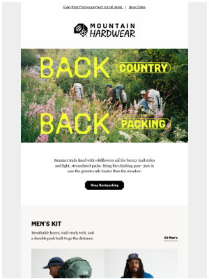 Mountain Hardwear - Back to it! Backpacking kits are here.