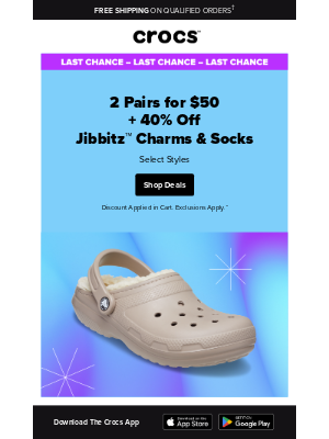 Crocs - Sale extended! 2 for $50 for one more day!