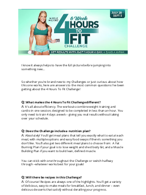 Nicole Wilkins - Got questions about the 4 Hours To Fit Challenge?