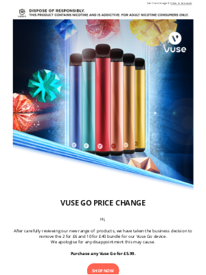 VIP - Vuse Go Price Change