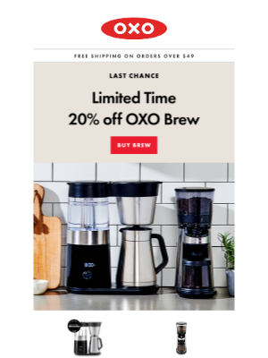 OXO - 20% off Brew ends today