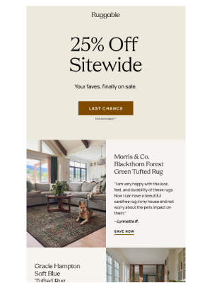 Ruggable - 25% off Morris, Graice, goop, and more!