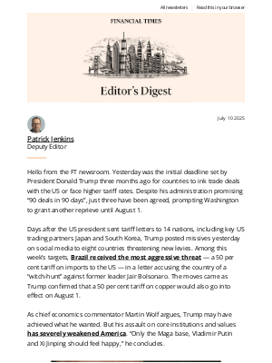 Financial Times - Tariff pain