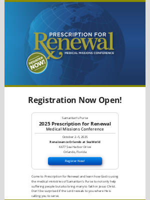Samaritan's Purse - Register Now for Prescription for Renewal