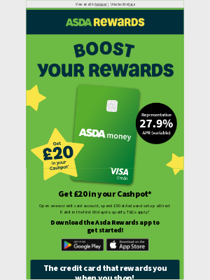 Asda - Get £20 in your Cashpot with an Asda Money Credit Card!