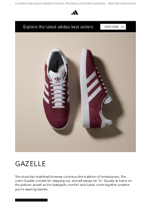 Adidas USA - Gazelle: A true classic with a long legacy.