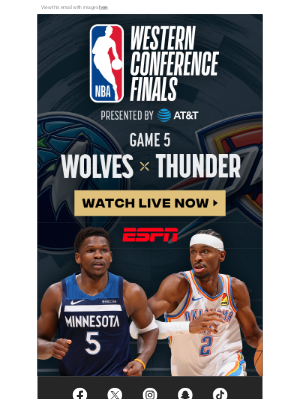 ESPN - A Win-or-Go-Home WCF Game 5 🏀 Tips Now on ESPN