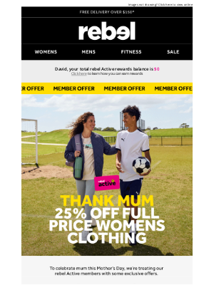 Rebel Sports (Australia) - Members Save 25% off Full Price Womens Clothing!