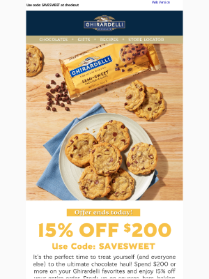 Ghirardelli Chocolate Company - ENDS TODAY! 15% Off Your Order