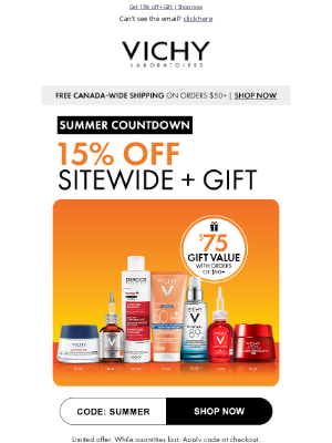 Vichy(Canada) - Protect your skin at 15% off + get a gift! ☀️🤩