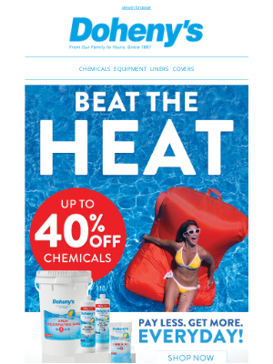 Doheny's Pool Supplies Fast - 🥵 Beat the Heat Pay Less. Get More. Everyday!