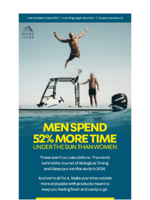 Oars + Alps - Men Really Are Getting More Sun