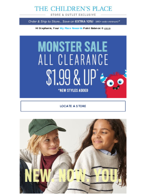 The Children's Place - Monster SALE 🎉 $1.99 & up Clearance In Stores