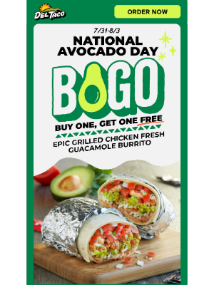 Del Taco Restaurants - FREE Burritos for National Avocado Day! 🥑