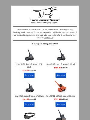 Lion Country Supply - Spring SALE: Unlock 15% off Select SportDOG Systems 🤩