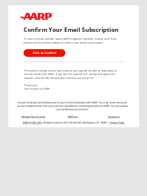 AARP - Action Required