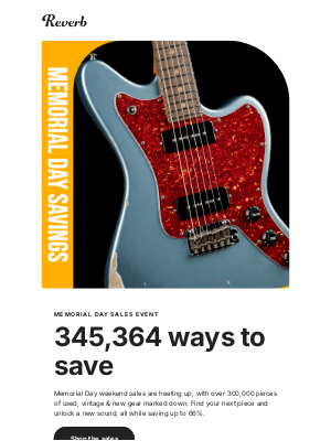 Reverb - Save up to 66% all weekend long