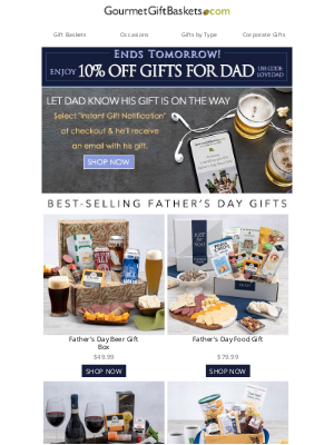 GourmetGiftBaskets - You Can Still Send Dad A Gift!