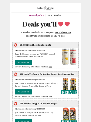 Total Wine & More - Check out the New Deals in Your Account!