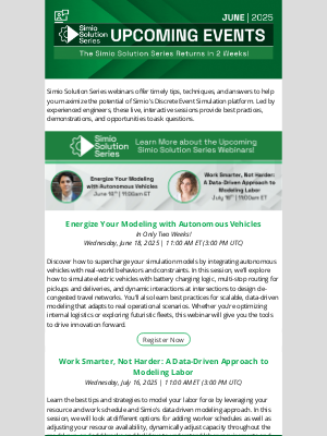 Simio Software - The Simio Solution Series Returns in Two Weeks